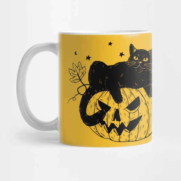 Vintage Jack O Lantern Cat by machmigo